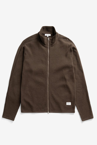Norse Projects Teno Cotton Hemp Military Rib Zip Cardigan – Delicioso Brown