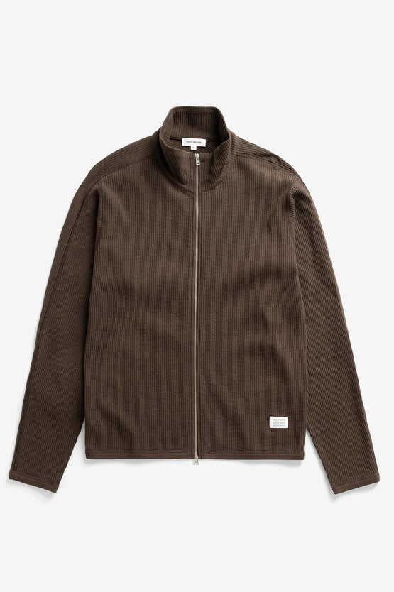 Norse Projects Teno Cotton Hemp Military Rib Zip Cardigan – Delicioso Brown