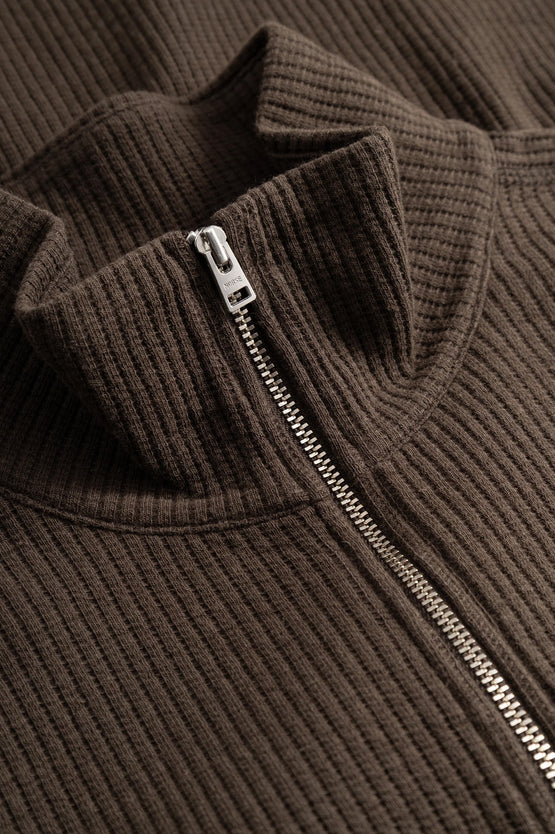 Norse Projects Teno Cotton Hemp Military Rib Zip Cardigan – Delicioso Brown