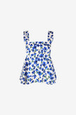 Ruby Margie Tie-Back Top - Blue Floral