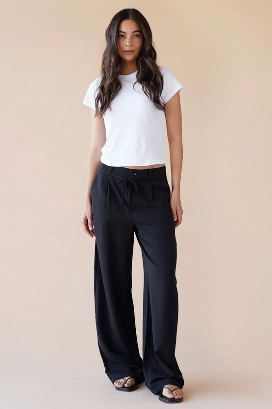 Dear Dylan Tailored Tie Pant - Noir