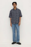 Assembly Tane Check SS Shirt - True Navy