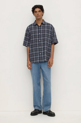 Assembly Tane Check SS Shirt - True Navy