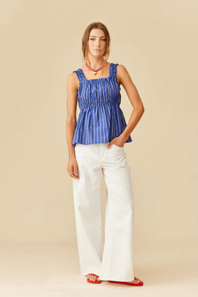 Ruby Trulli Top - Midnight Blue Stripe