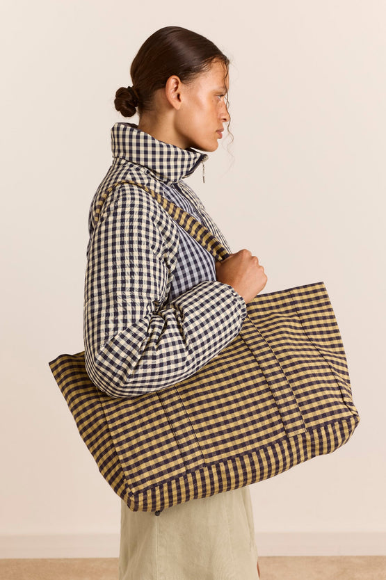 Damson Madder Canvas Tote - Quince Jam Gingham