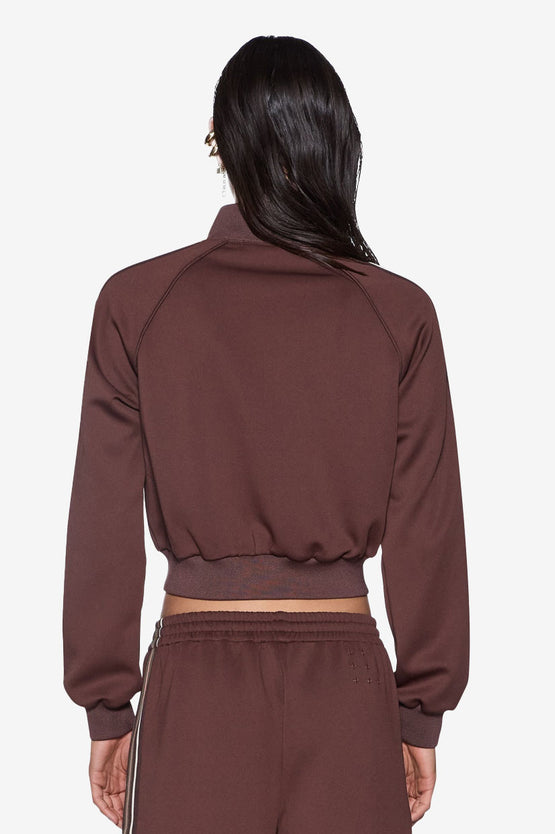 Ksubi Cropped Zip Trak Top - Mocha