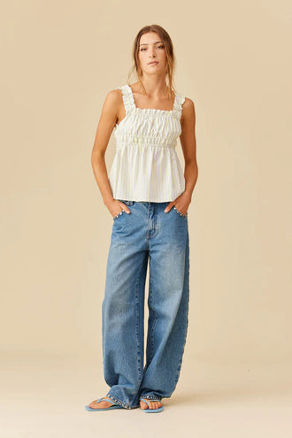 Ruby Trulli Top - Butter Blue Stripe