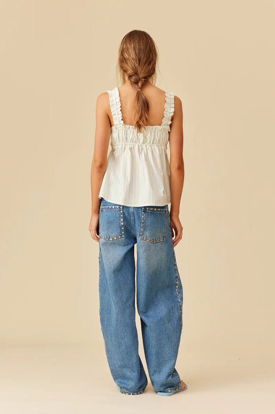 Ruby Trulli Top - Butter Blue Stripe