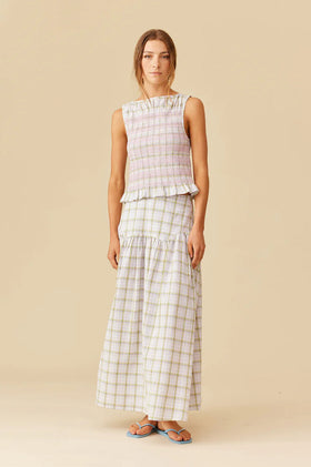 Ruby Trulli Skirt - Hydrangea Tartan