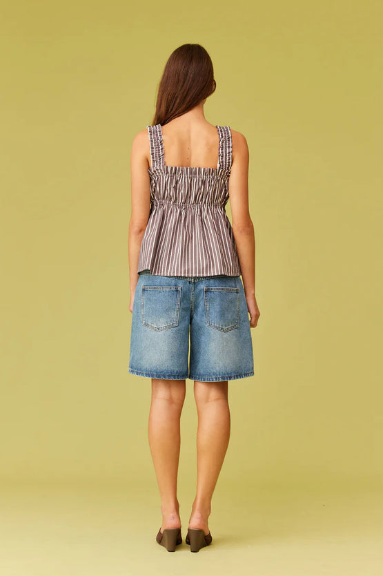 Ruby Trulli Top - Brown Stripe