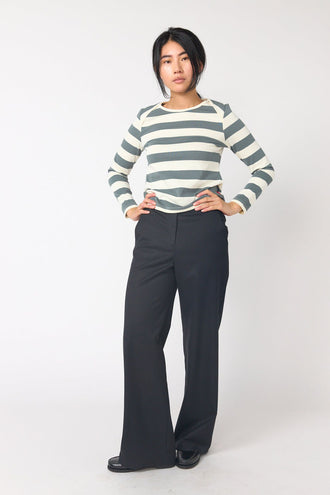 Sylvester Twill Wide Leg Trouser - Black