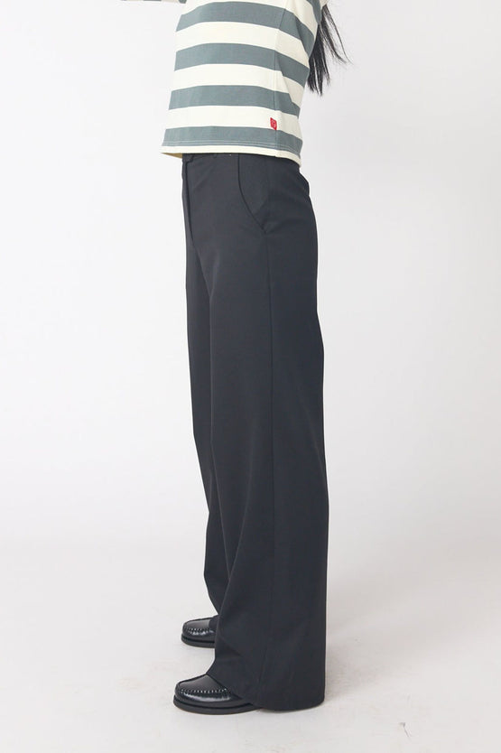 Sylvester Twill Wide Leg Trouser - Black