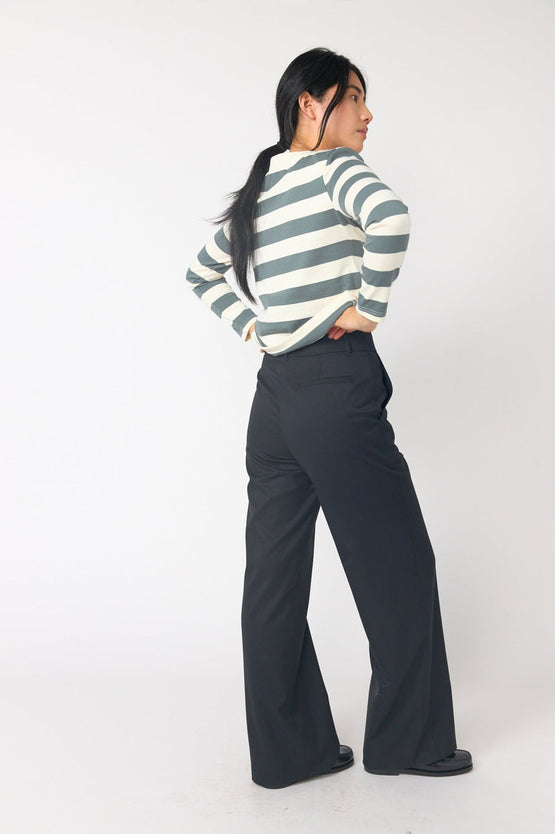 Sylvester Twill Wide Leg Trouser - Black