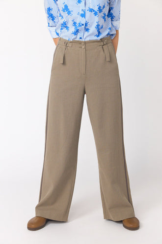 Sylvester Twin Striped Trouser - Stone