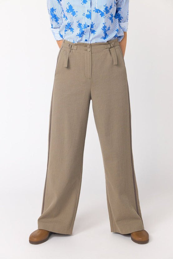 Sylvester Twin Striped Trouser - Stone