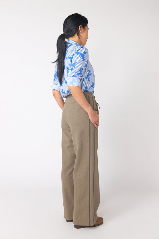 Sylvester Twin Striped Trouser - Stone