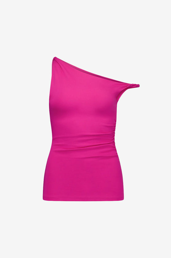 Caitlin Crisp Twister Tank - Hot Pink