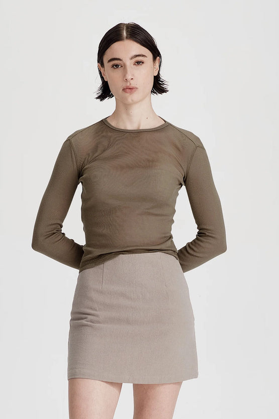 Commoners Ultrafine LS Layer Tee - Olive
