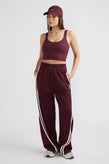 Ena Pelly Valentina Stripe Pant - Cherry Cola