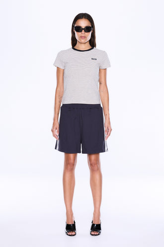 Ena Pelly Valentina Stripe Short - Charcoal