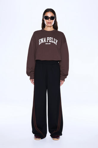 Ena Pelly Valentina Stripe Pant - Black/Brown