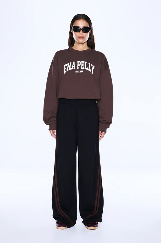 Ena Pelly Valentina Stripe Pant - Black/Brown