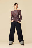 Ruby Valeria Mesh LS - Burgundy Floral