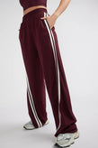 Ena Pelly Valentina Stripe Pant - Cherry Cola