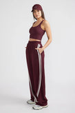 Ena Pelly Valentina Stripe Pant - Cherry Cola