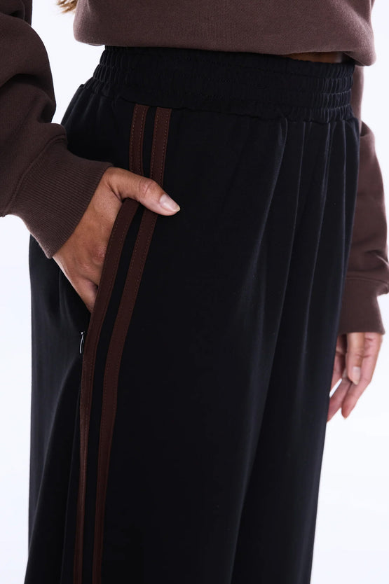 Ena Pelly Valentina Stripe Pant - Black/Brown