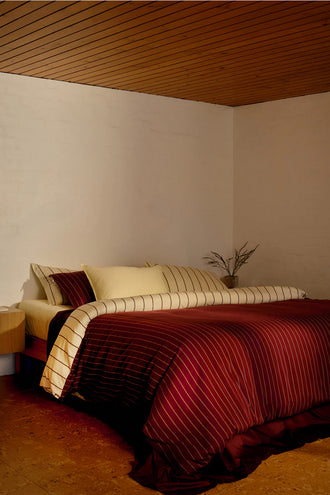Hommey Quilt Cover - Chamomile / Wine