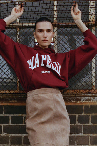 Ena Pelly Varsity Hoodie - Burgundy