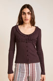 Damson Madder Varsha Frilly Cardi - Brown