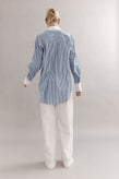 Caitlin Crisp Varsity Shirt - Denim Stripe