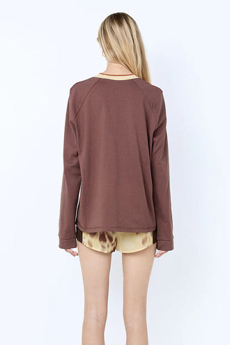 Bec & Bridge Varsity L/S - Chocolate