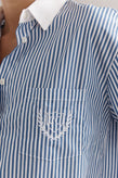 Caitlin Crisp Varsity Shirt - Denim Stripe
