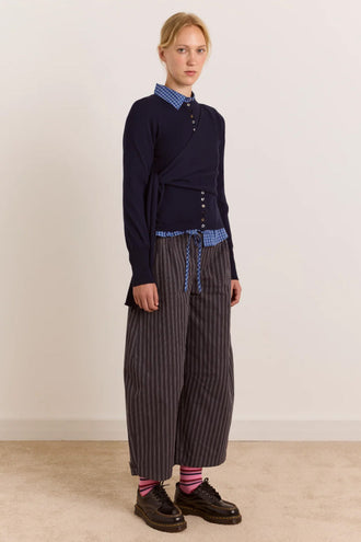 Damson Madder Venna Wrap Cardigan - Navy