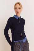 Damson Madder Venna Wrap Cardigan - Navy