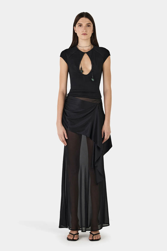 Hansen & Gretel Vesper Silk Skirt - Black