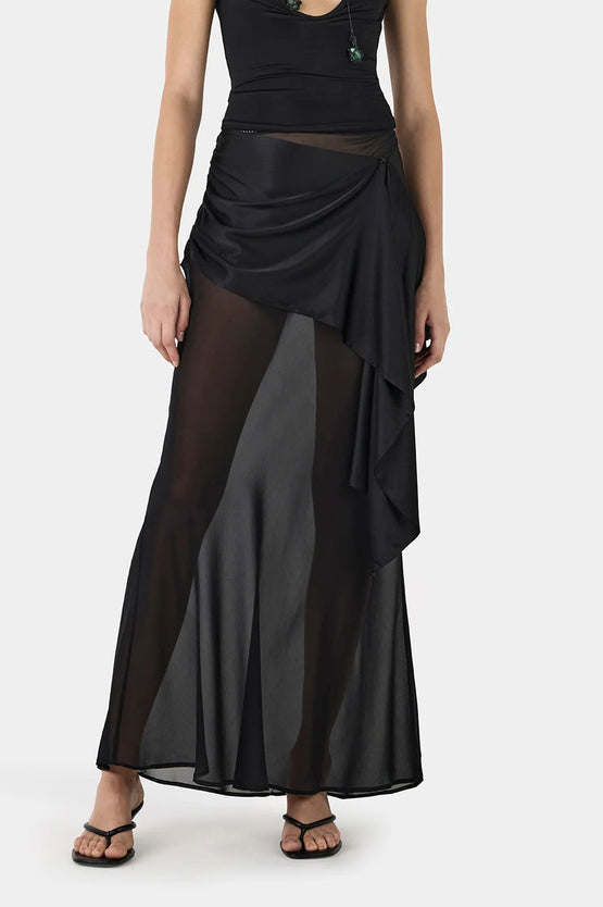 Hansen & Gretel Vesper Silk Skirt - Black