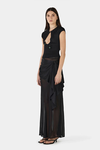Hansen & Gretel Vesper Silk Skirt - Black