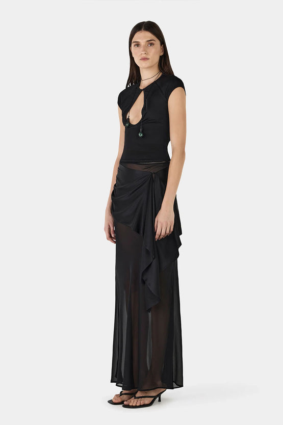 Hansen & Gretel Vesper Silk Skirt - Black