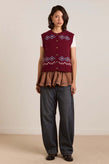 Damson Madder Sofie Vest - Novelty Intarsia