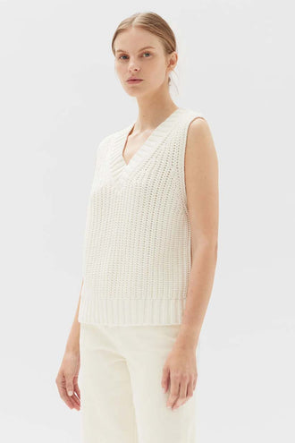 Assembly Charlotte Cotton Knit Vest - Cream