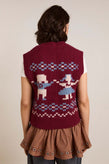 Damson Madder Sofie Vest - Novelty Intarsia