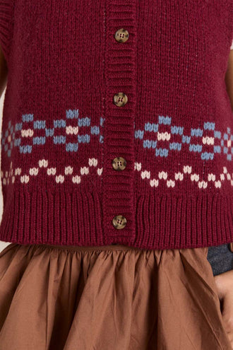 Damson Madder Sofie Vest - Novelty Intarsia