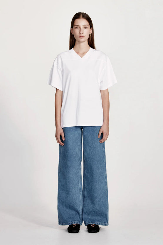 Commoners V Neck Boy Tee - White