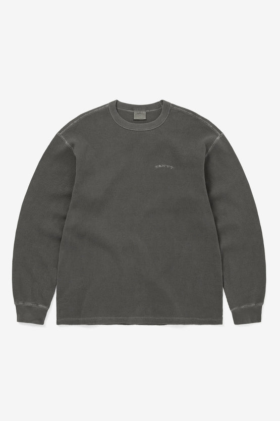 Thisisneverthat Waffle L/S Tee - Charcoal