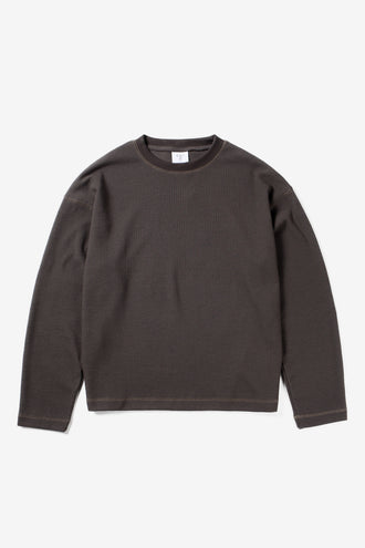 Candice Waffle LS Tee - Mud