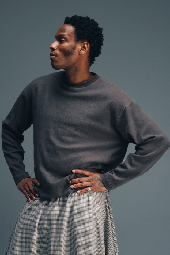 Candice Waffle LS Tee - Mud
